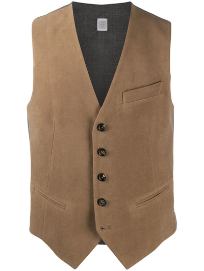 Shop Eleventy V-neck Waistcoat In Neutrals