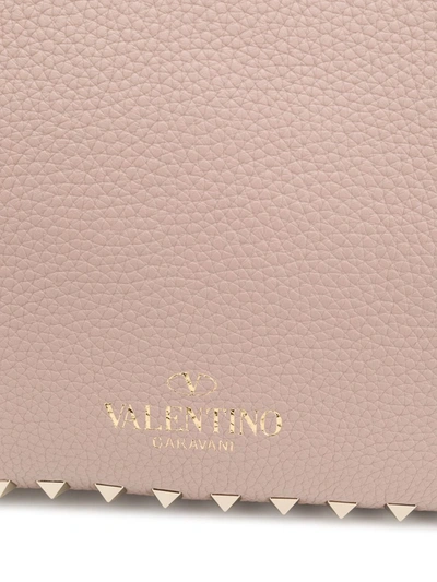 Shop Valentino Rockstud Small Leather Tote Bag In Pink