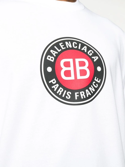 Shop Balenciaga Logo T-shirt In White