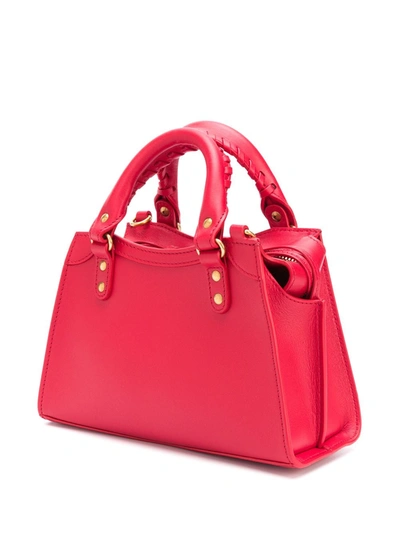 Shop Balenciaga Neo Class City Leather Mini Handbag In Red