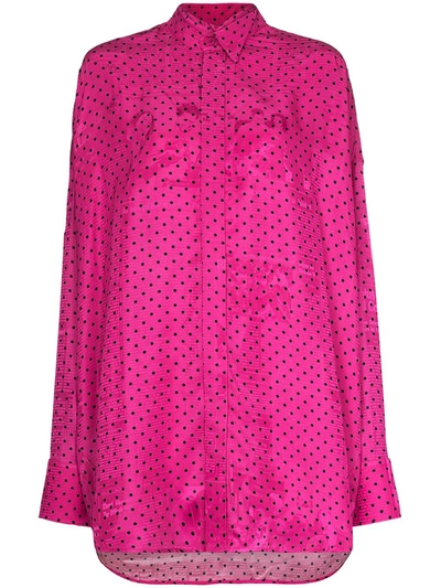 Shop Balenciaga Jacquard Shirt In Pink