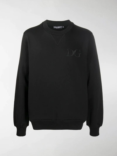 Shop Dolce & Gabbana Logo-embroidered Sweatshirt In Black
