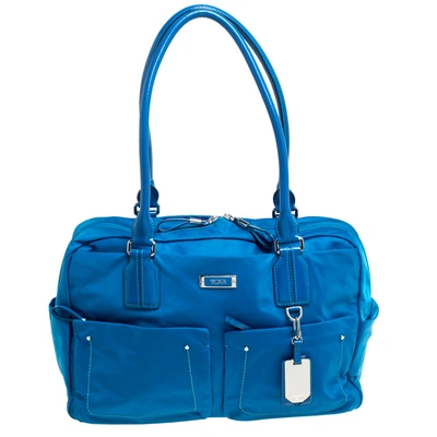 Pre-owned Tumi Azure Blue Nylon Double Pocket Duffel Bag