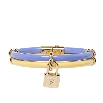 Pre-owned Louis Vuitton Vernis Leather Keep It Twice Gold Tone Bracelet In Multicolor
