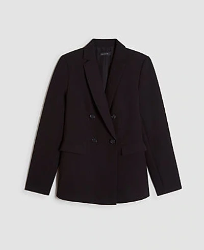 Shop Ann Taylor The Double Breasted Blazer In Doubleweave In Black