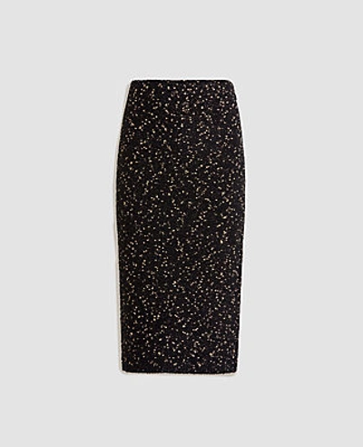 Shop Ann Taylor Shimmer Sweater Pencil Skirt In Black