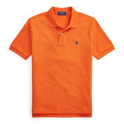 Shop Polo Ralph Lauren Cotton Mesh Polo Shirt In Coastal Orange