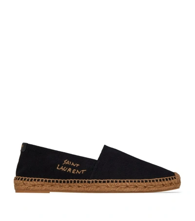 Shop Saint Laurent Monogram Espadrilles In Black