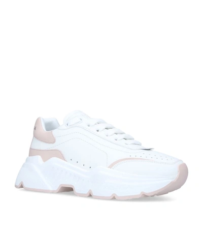 Shop Dolce & Gabbana Leather Daymaster Sneakers In White
