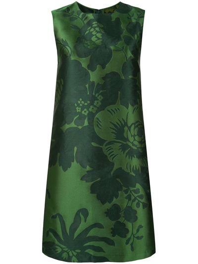 Shop Carolina Herrera Floral Jacquard Dress In Green