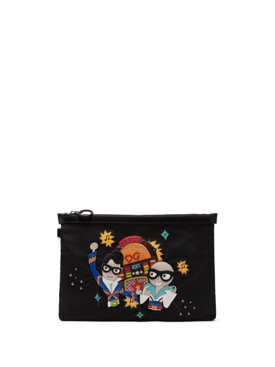 Shop Dolce & Gabbana #dgfamily Clutch Bag In Black