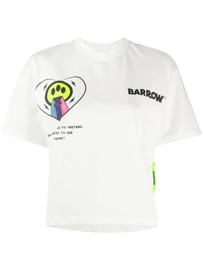 Shop Barrow Smiley Print T-shirt In White