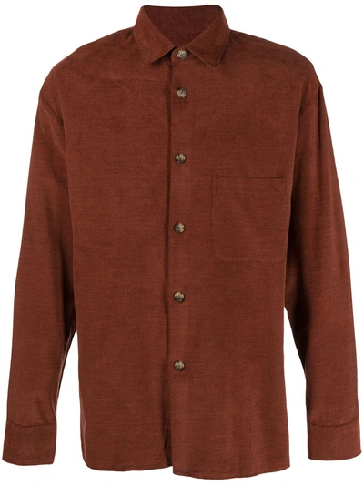 Shop A Kind Of Guise Corduroy Long Sleeved Shirt In Brown