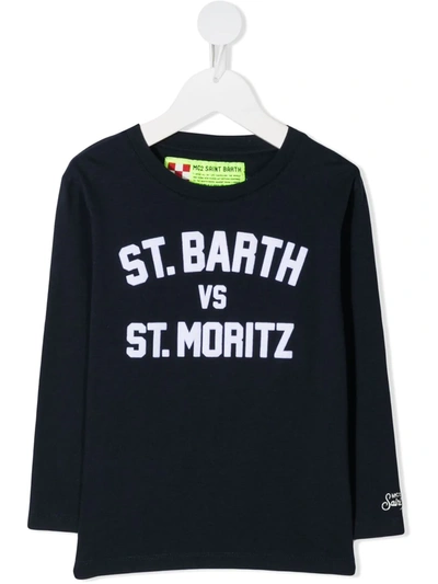 Shop Mc2 Saint Barth Logo Sweatshirt In Blue