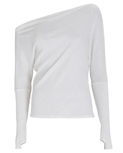 Shop Enza Costa Cotton-cashmere One-shoulder Top In White