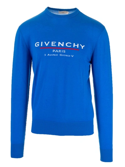 Shop Givenchy Wool Pullover In Ocean Blue Color