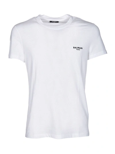 Shop Balmain Logo On The Chest T-shirt In White