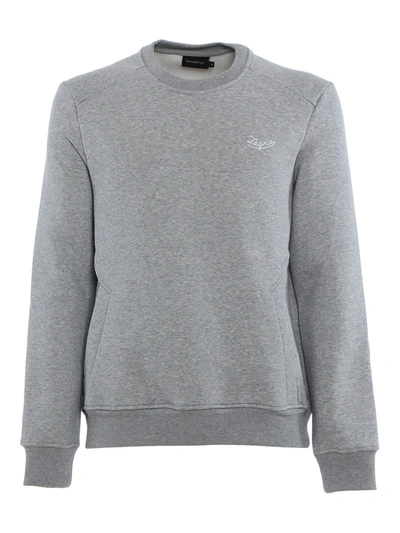 Shop Ermenegildo Zegna Logo Embroidery Sweatshirt In Grey