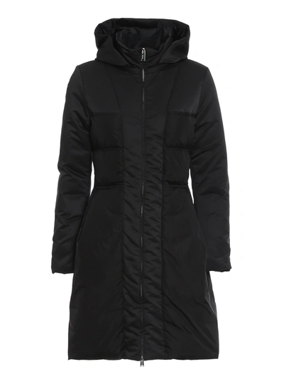 Shop Add Hooded Slim-fit Coat In Black
