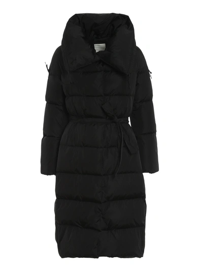 Shop Add Drawcord Hooded Ped Coat In Black