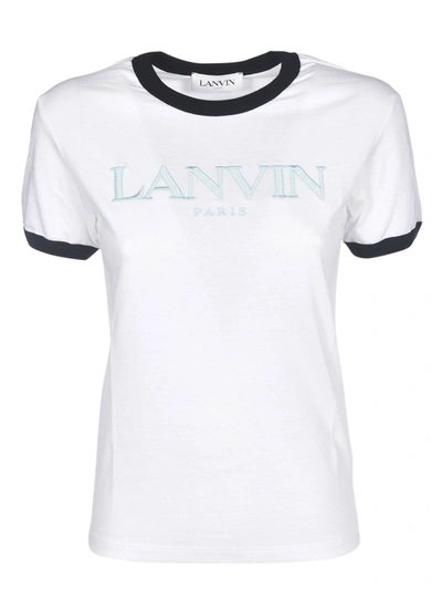 Shop Lanvin Branded T-shirt In White In Black