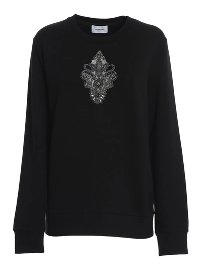Shop Dondup Jewel Detailed Sweatshirt In Black