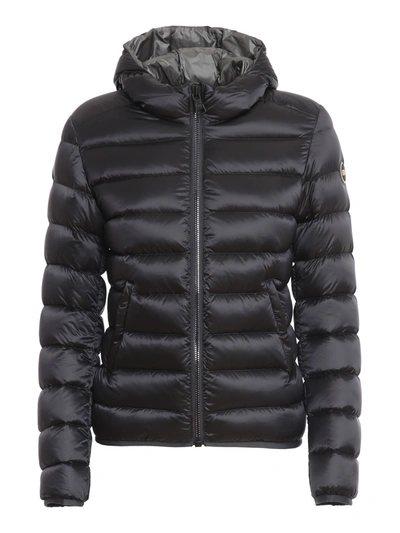 Shop Colmar Originals Short Hooded Puffer Jacket In Dark Grey