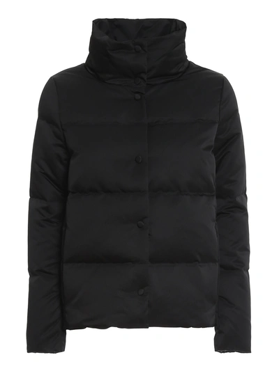 Shop Add Funnel Neck Nylon Puffer Jacket In Black