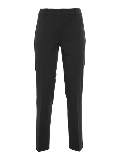 Shop Weekend Max Mara Ozono Stretch Gabardine Trousers In Dark Grey