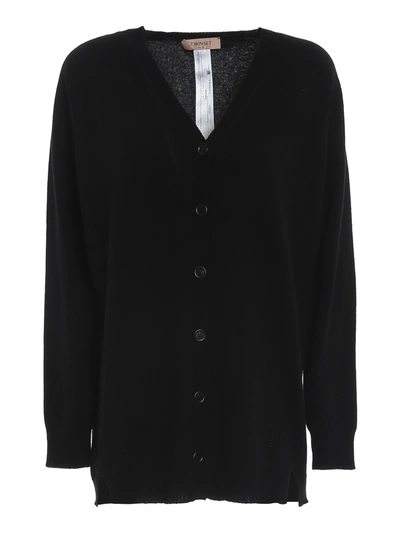 Shop Twinset Cashmere Wool Blend Cardigan In Black