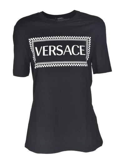 Shop Versace Logo 90s Vintage T-shirt In Black