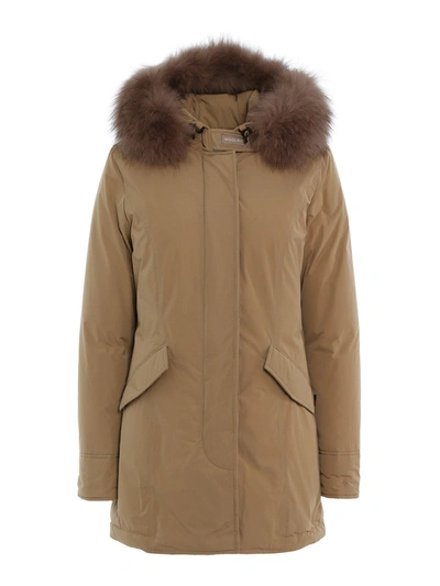 Shop Woolrich Luxury Arctic Padded Parka In Beige