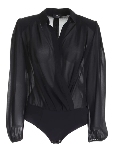 Shop Elisabetta Franchi Bodysuit Shirt In Black