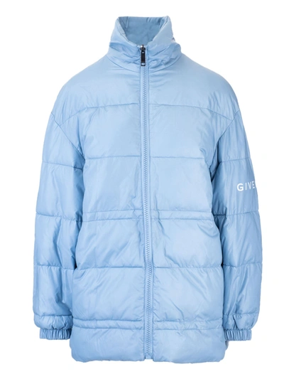 Shop Givenchy Reversible Down Jacket In Light Blue
