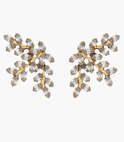 Shop Jennifer Behr Viniette Earring In Crystal Antique Gold
