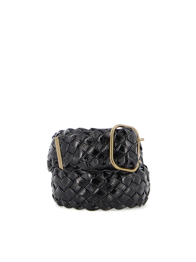 Shop Philosophy Di Lorenzo Serafini Woven Faux Leather Belt In Black