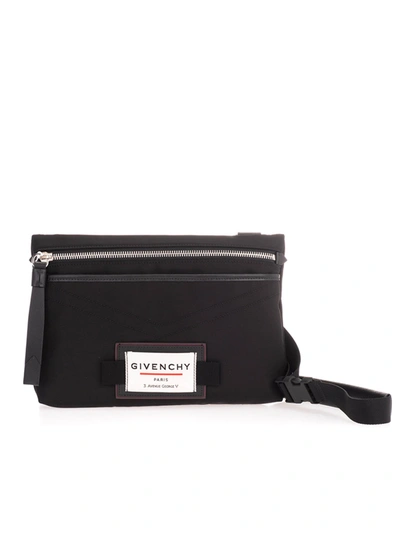 Shop Givenchy Downtown Flat Shoulder Bag In Black