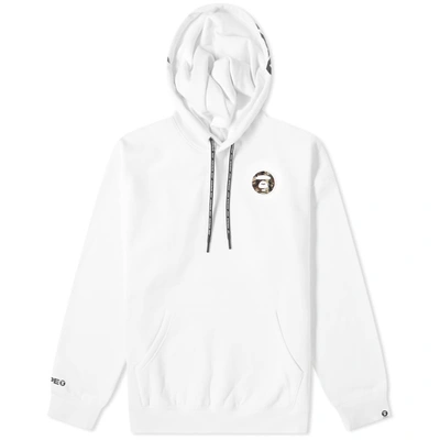 Shop Aape By A Bathing Ape Aape Hood Logo Popover Hoody In White