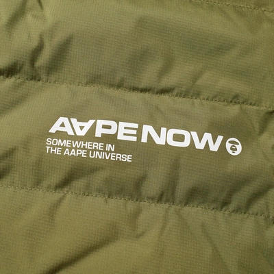 Shop Aape By A Bathing Ape Aape Logo Light Down Vest In Green