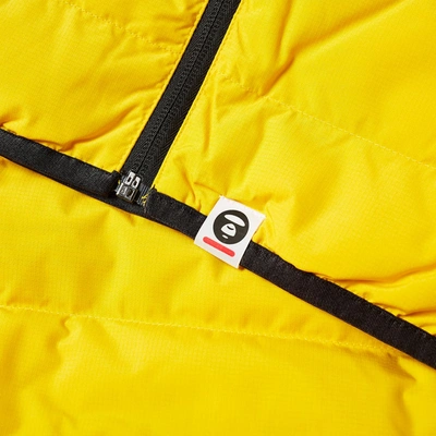 Shop Aape By A Bathing Ape Aape Logo Light Down Vest In Yellow