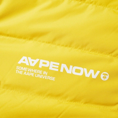 Shop Aape By A Bathing Ape Aape Logo Lightweight Down Jacket In Yellow