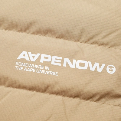 Shop Aape By A Bathing Ape Aape Logo Lightweight Down Jacket In Brown