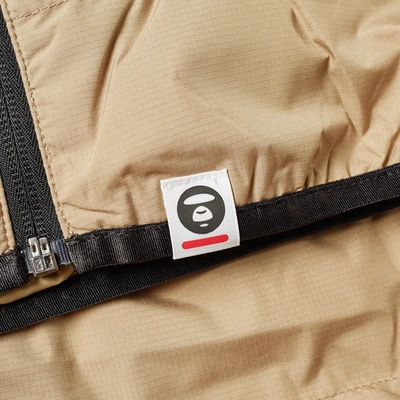 Shop Aape By A Bathing Ape Aape Logo Lightweight Down Jacket In Brown