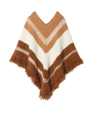 Shop Nili Lotan Ellery Poncho In Camel Stripe