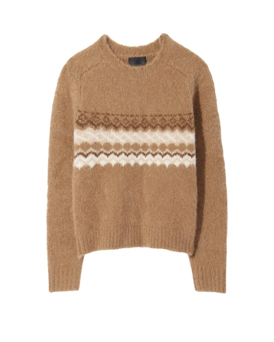 Shop Nili Lotan Kayle Sweater In Camel Fair Isle