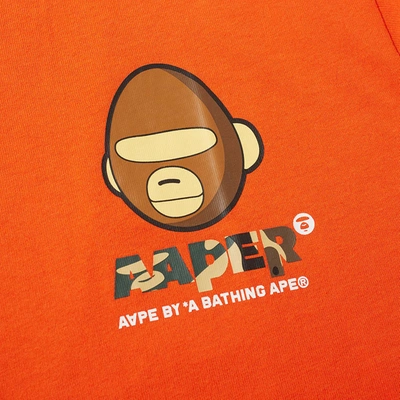Shop Aape By A Bathing Ape Aape Boxy Fit Aape Tee In Orange