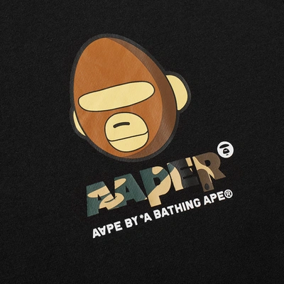 Shop Aape By A Bathing Ape Aape Boxy Fit Aape Tee In Black