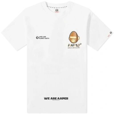 Shop Aape By A Bathing Ape Aape Boxy Fit Aape Tee In White