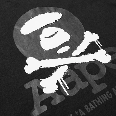 Shop Aape By A Bathing Ape Aape Aape Head Bones Spray Tee In Black