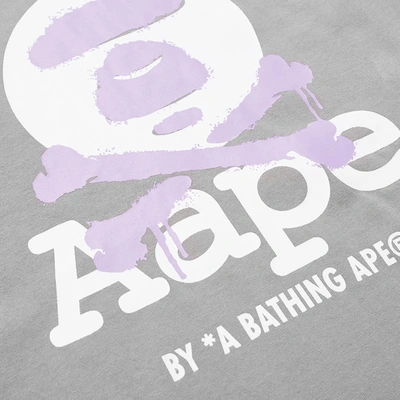 Shop Aape By A Bathing Ape Aape Aape Head Bones Spray Tee In Grey